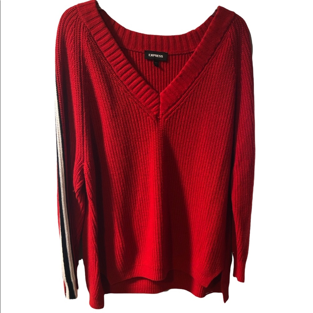 Y2K Express oversized M RED Sweater EUC